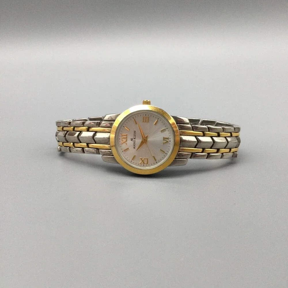 Anne Klein Womens Watch 25mm Two Tone Y10873 Bracelet New Battery 6.75